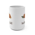 "Hello, Fall" Pumpkin Mug – 15 oz Watercolor Autumn Coffee Mug