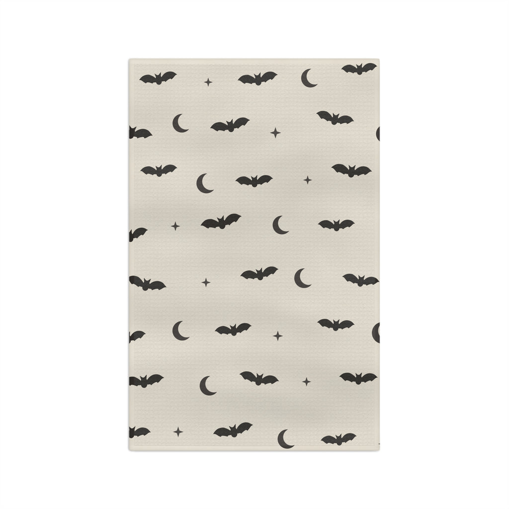 Halloween Bat & Moon Microfiber Tea Towel — Spooky Kitchen Decor