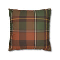 Harvest Plaid Pillow Cover – Rust, Moss & Cream Fall Throw Pillow Cover