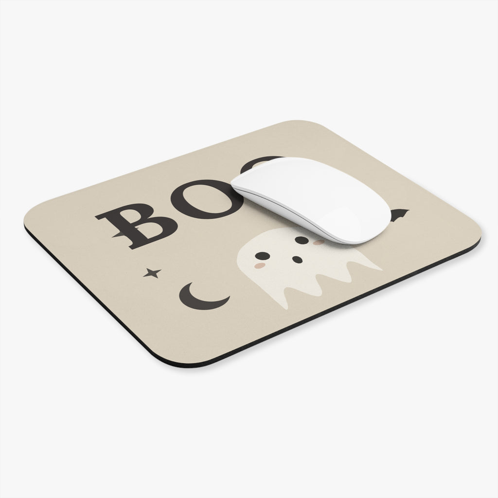 Halloween 'Boo' Ghost Mouse Pad — Cute Spooky Desk Mat