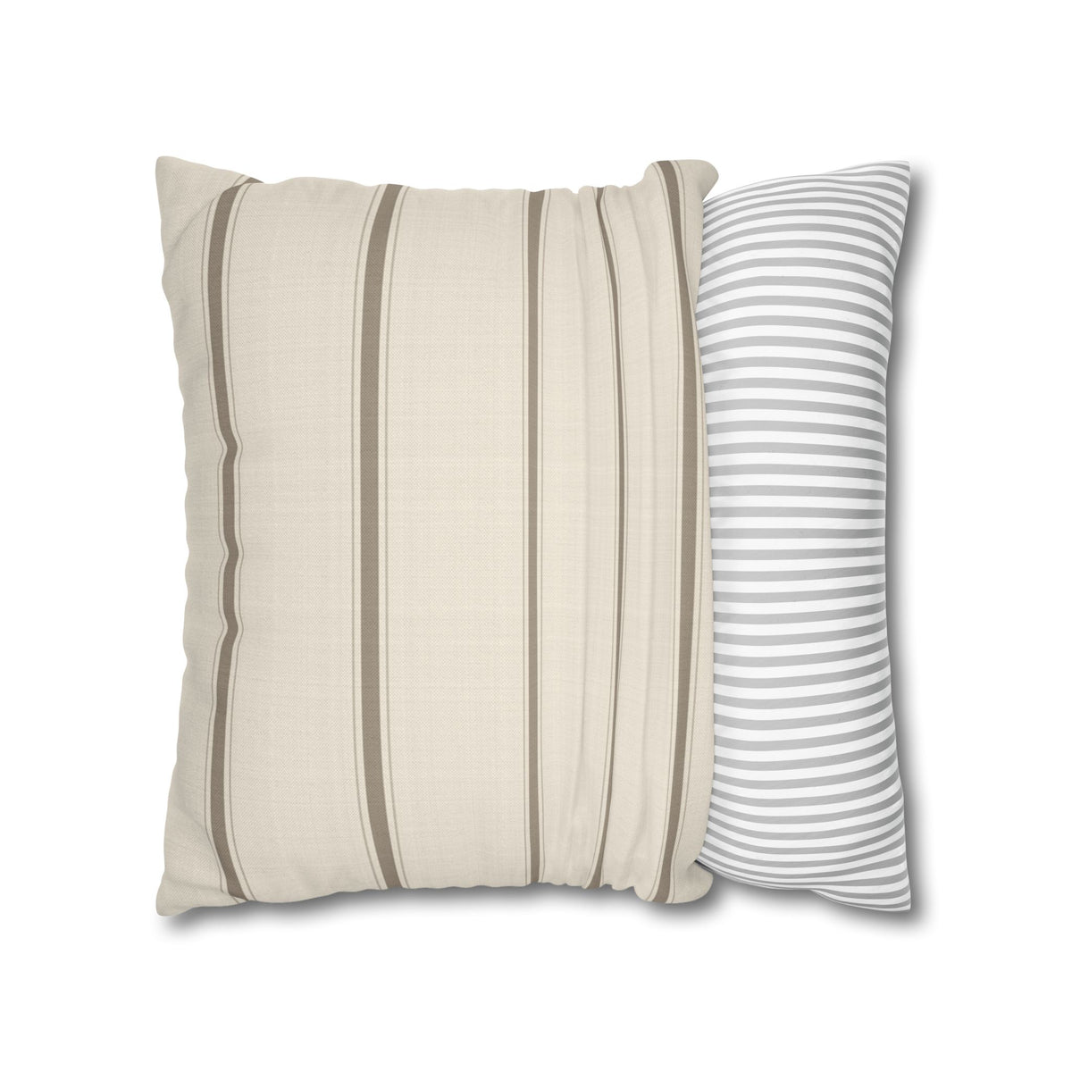 Cream Stripe Pillow Cover – Neutral Farmhouse Ticking Stripe