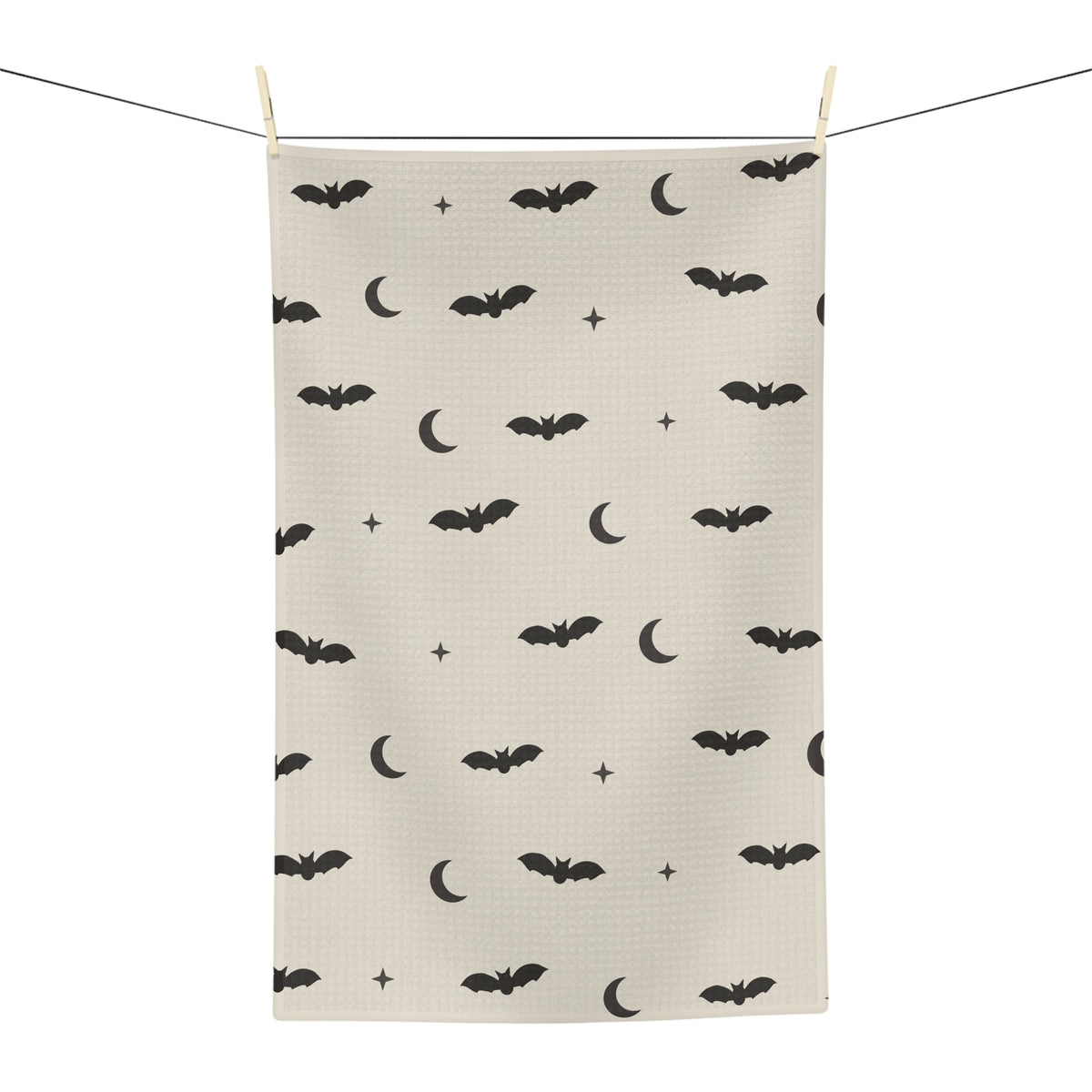 Halloween Bat & Moon Microfiber Tea Towel — Spooky Kitchen Decor