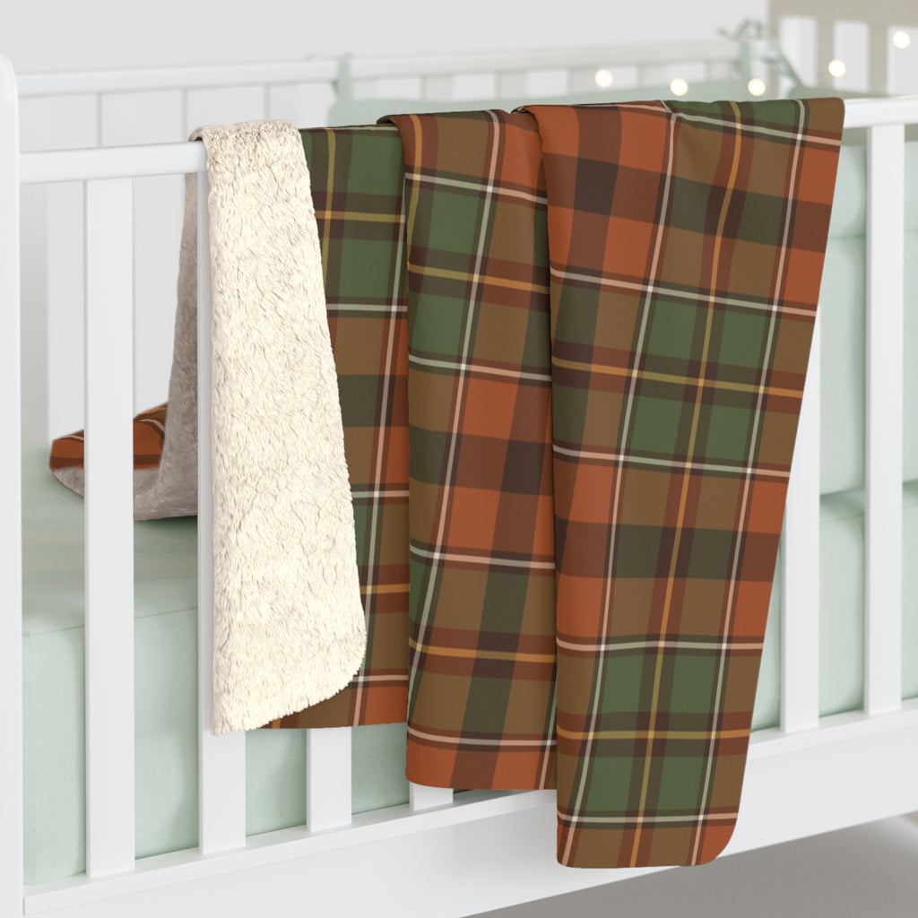 Harvest Plaid Sherpa Throw Blanket – Cozy Fall Plaid Blanket