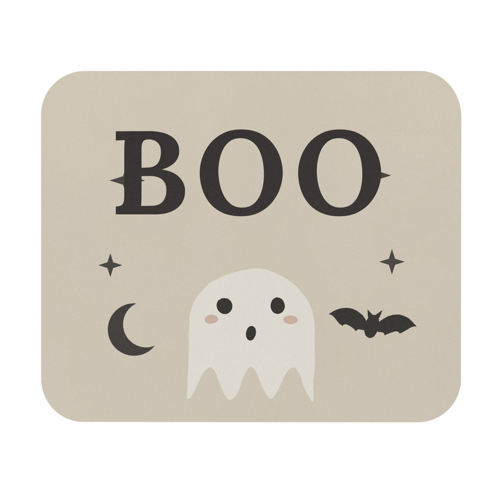 Halloween 'Boo' Ghost Mouse Pad — Cute Spooky Desk Mat