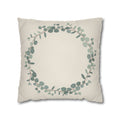 Eucalyptus Wreath Pillow Cover – Soft Watercolor Greenery Throw Pillow Cover