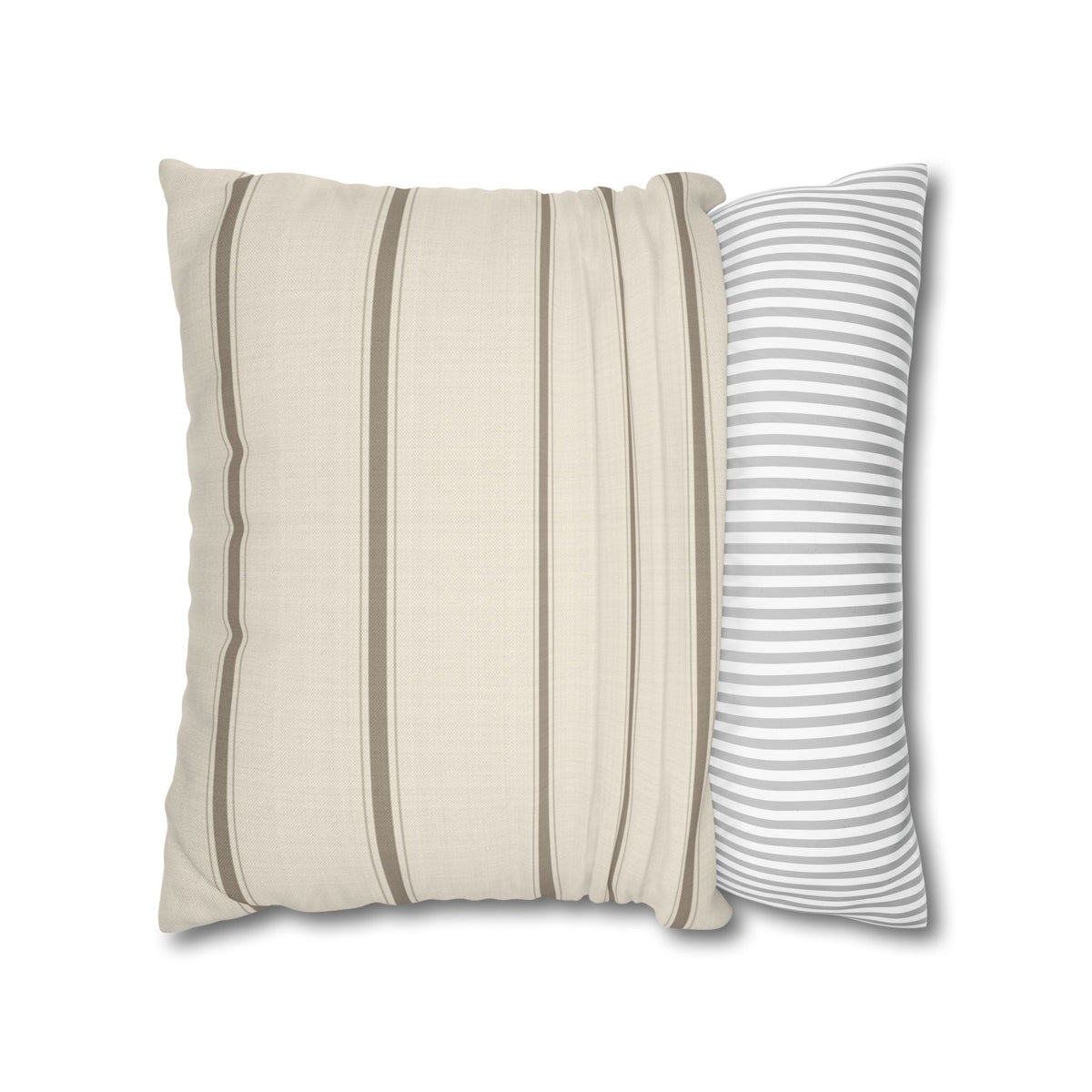 Cream Stripe Pillow Cover – Neutral Farmhouse Ticking Stripe