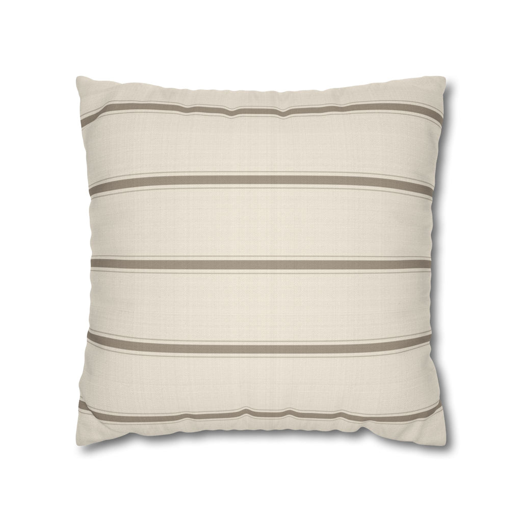 Cream Stripe Pillow Cover – Neutral Farmhouse Ticking Stripe