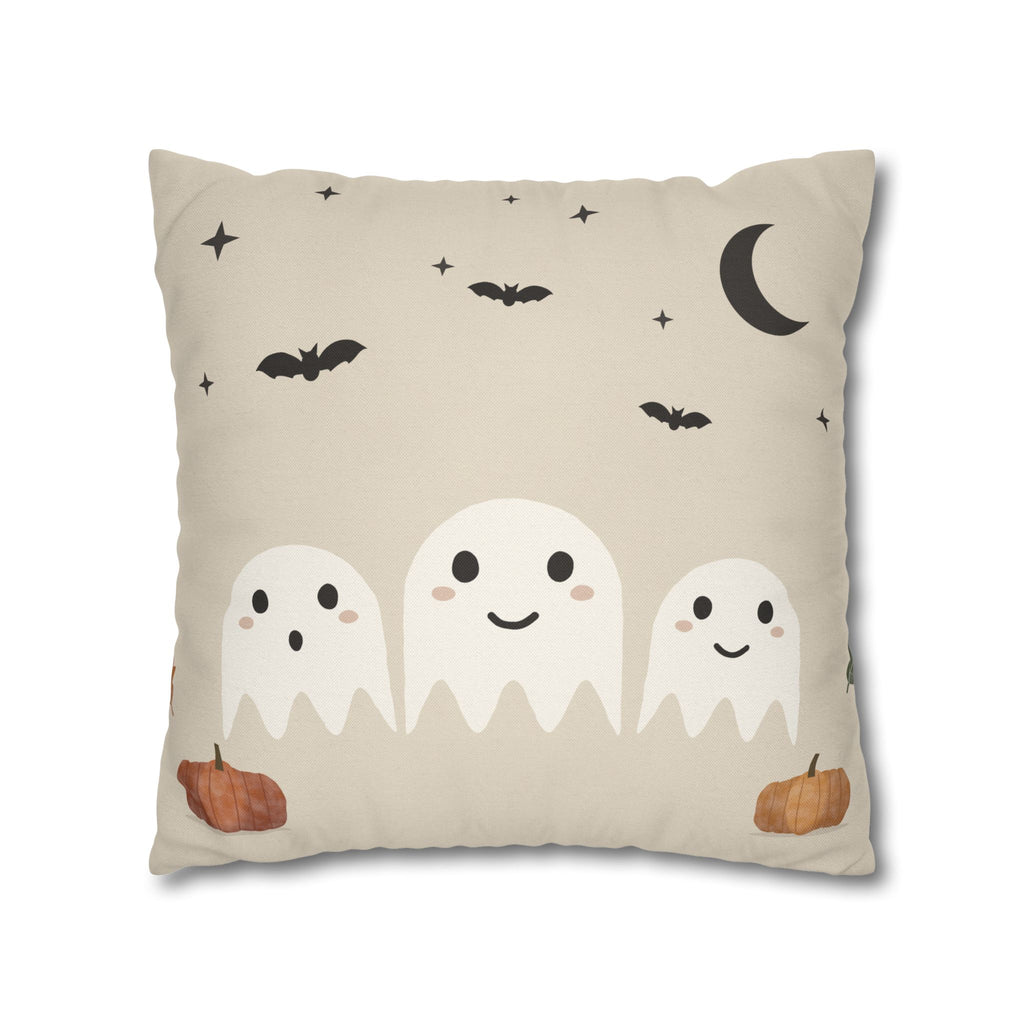 Cute Ghosts Halloween Pillowcase — Kawaii Spooky Decorative Throw Pillow