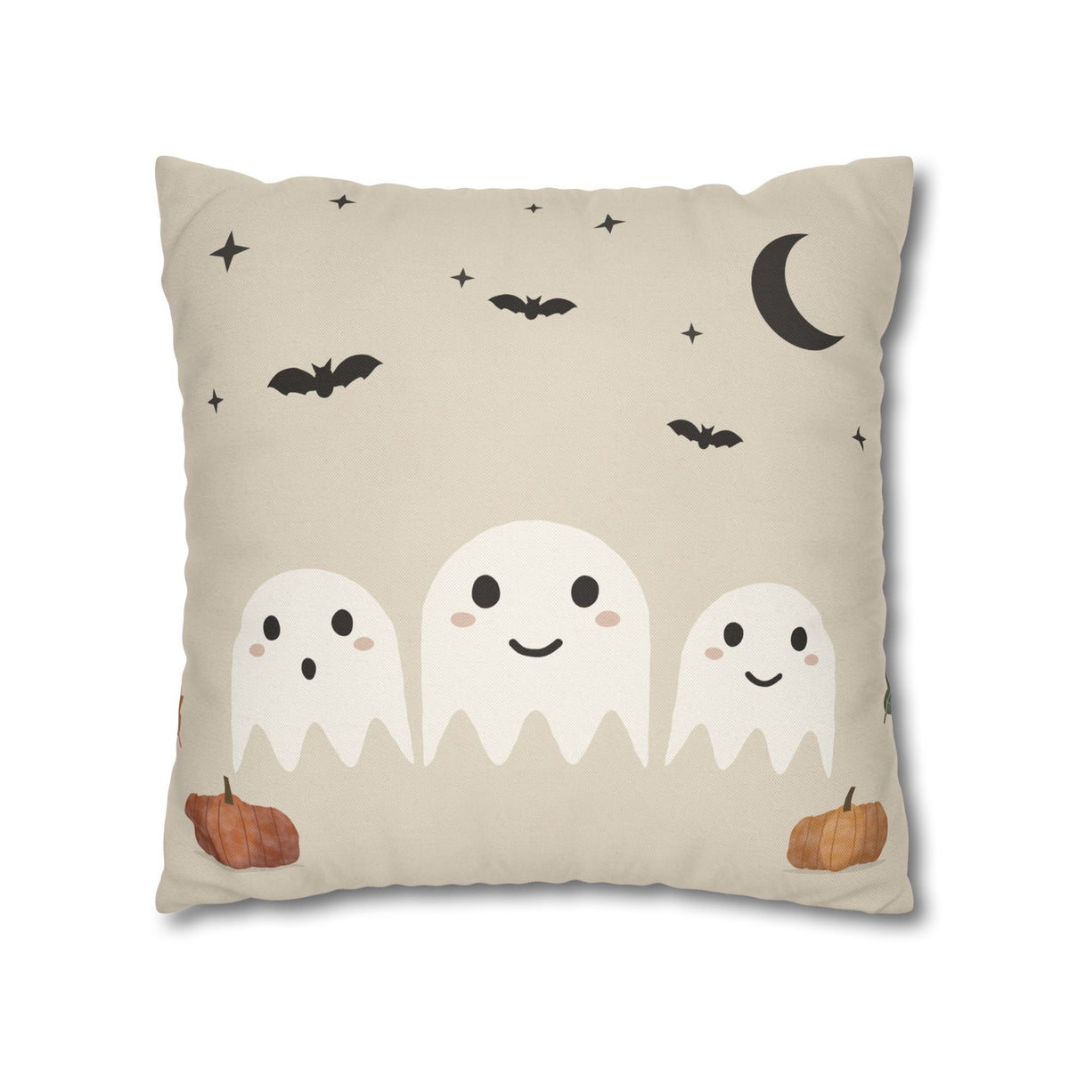 Cute Ghosts Halloween Pillowcase — Kawaii Spooky Decorative Throw Pillow