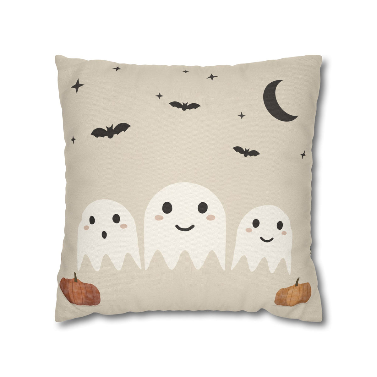 Cute Ghosts Halloween Pillowcase — Kawaii Spooky Decorative Throw Pillow