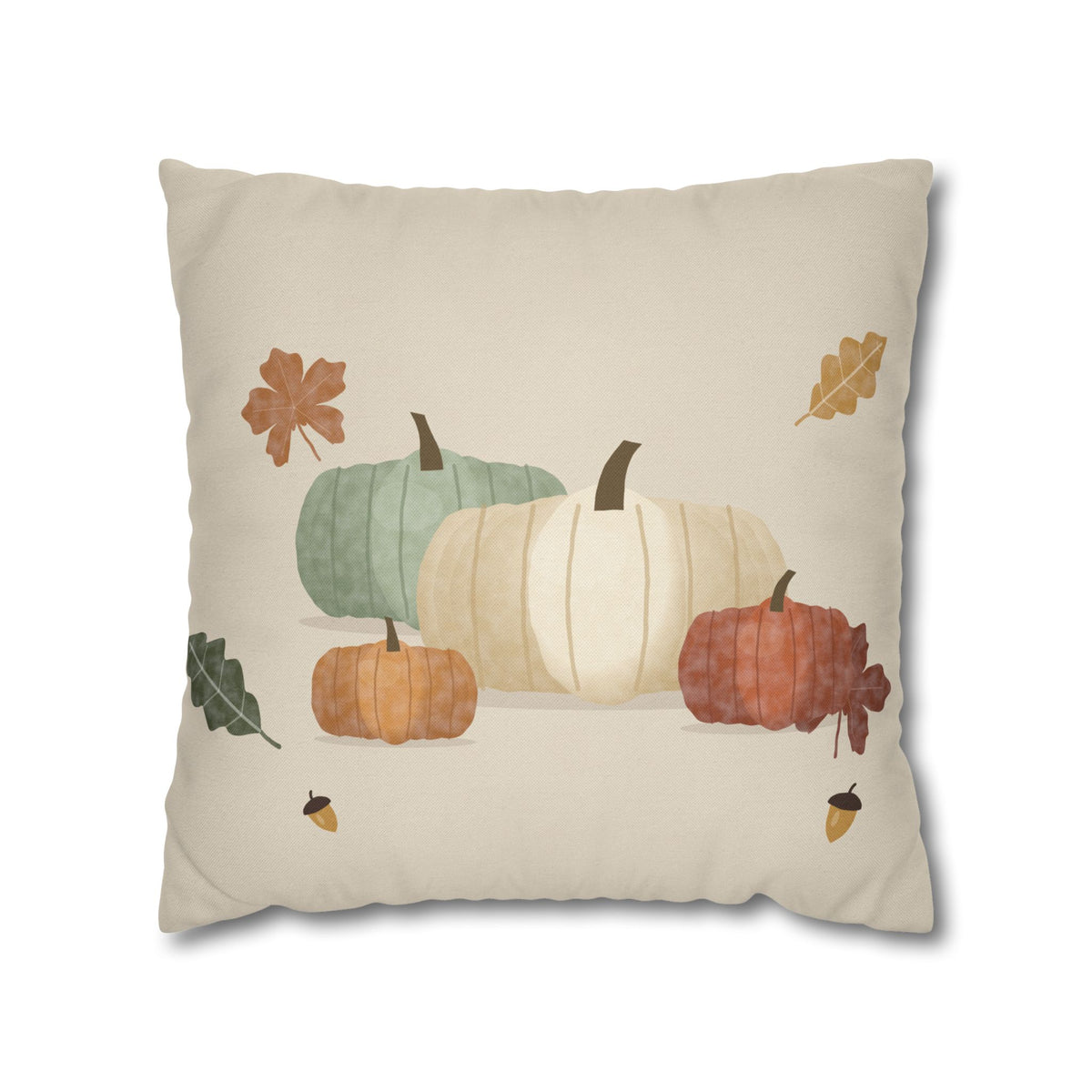 Heirloom Pumpkin Pillow Cover – Watercolor Fall Throw Pillow Cover