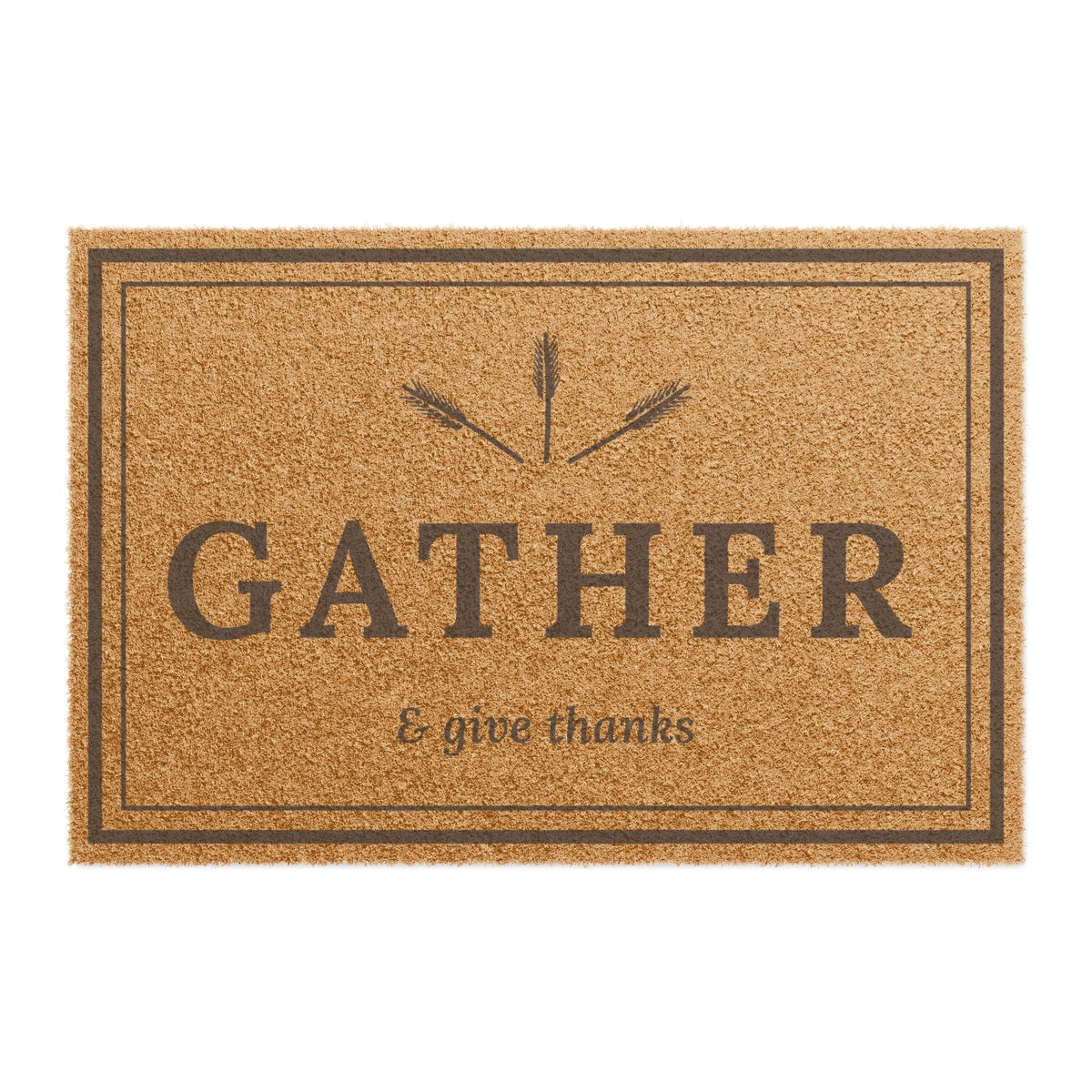 "Gather & Give Thanks" Doormat – Farmhouse Fall Welcome Mat