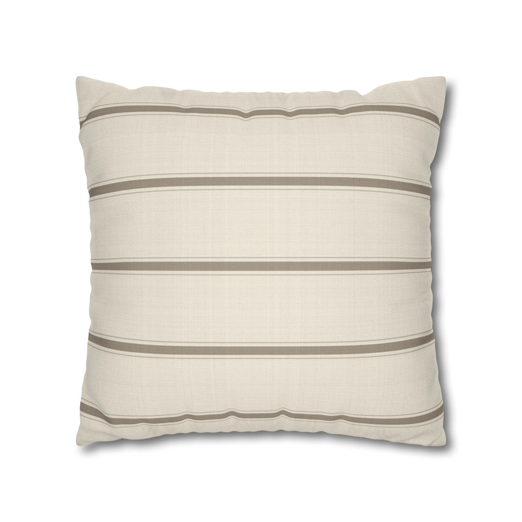 Cream Stripe Pillow Cover – Neutral Farmhouse Ticking Stripe